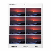 Tropische Hawaiian Ocean Sunset Background - Hawai Etiket (Full Sheet)