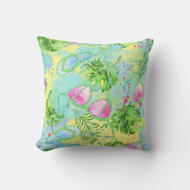 Tropische Hawaiian Pillow Kussen (Voorkant)