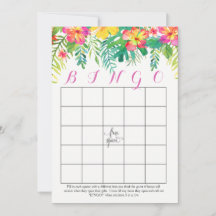 Tropische Hawaiian Shower Bingo Kaarten