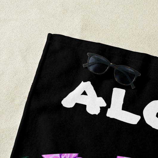 Tropische Hawaiian Style Floral Aloha Message Strandlaken (In situ)