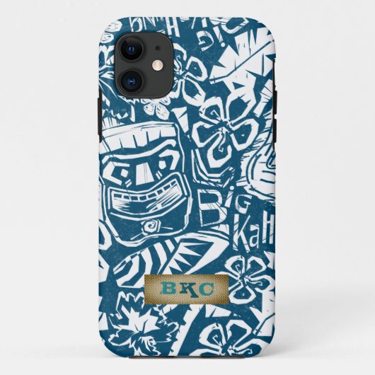 Tropische  Hawaiian Tiki Surfer Case-Mate iPhone Case (Achterkant)