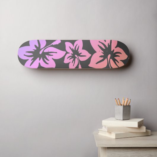 Tropische Hawiian Hibiscus Flowers Persoonlijk Skateboard (Muurkunst (Horizontaal))