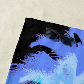 Tropische Heat Wave Neon Hawaïaanse palmbomen - Zw Strandlaken (In situ)