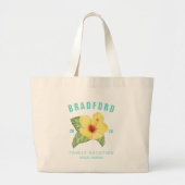 Tropische hebiscus Bloemfamilie Vacature Grote Tote Bag (Voorkant)