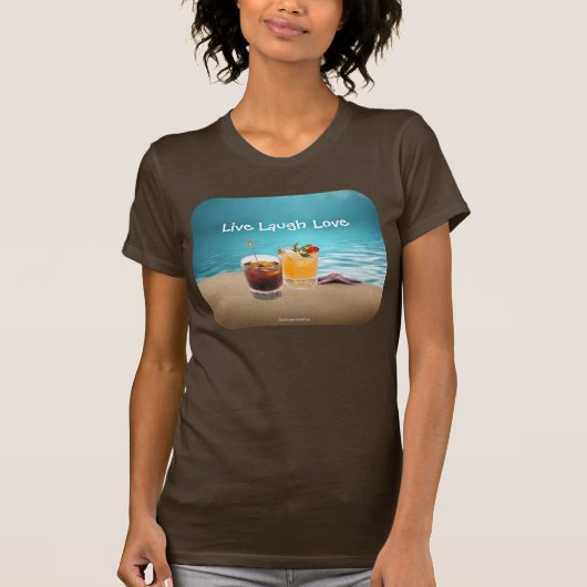 Tropische heerlijke Drink op het strand T-shirt (Voorkant)