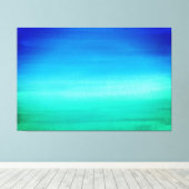 Tropische heldere Waterverf Ocean Blue Green Canvas Afdruk (Insitu (Houten vloer))