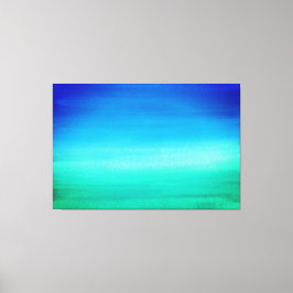 Tropische heldere Waterverf Ocean Blue Green Canvas Afdruk