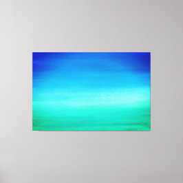 Tropische heldere Waterverf Ocean Blue Green Canvas Afdruk