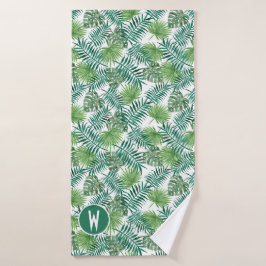 Tropische Heldergroene Palm Bladeren Badhanddoek S Bad Handdoek