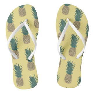 Tropische hele rijpe ananas schilderij FlipFlops Teenslippers