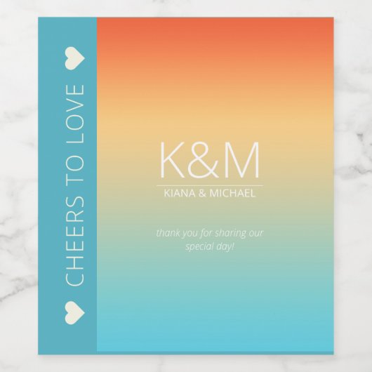 Tropische hemel ID741 Wijn Etiket (Enkel label)