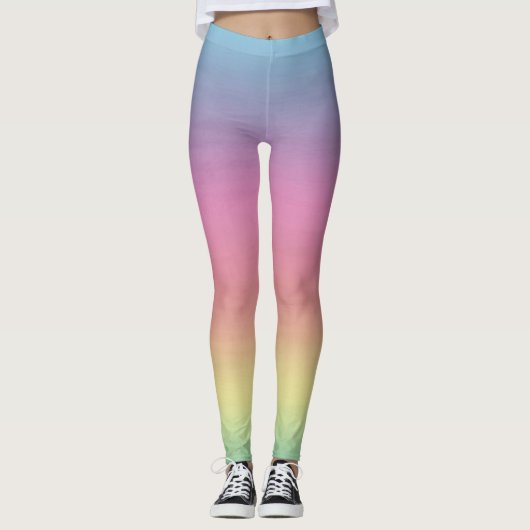 Tropische hemel | Kleurrijke regenbooggradiënt Leggings (Voorkant)