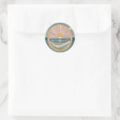 Tropische Hemelse Kust Ronde Sticker (Tas)