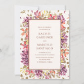Tropische herfst bloemenbruiloft kaart (Voorkant)