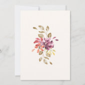 Tropische herfst bloemenbruiloft kaart (Achterkant)