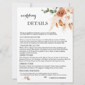 Tropische herfst bruiloft Details Sjabloon Kaart (Voorkant)