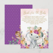 Tropische Herfst Floral Elephant brengt boek voor  Informatiekaartje (Voorkant / Achterkant)