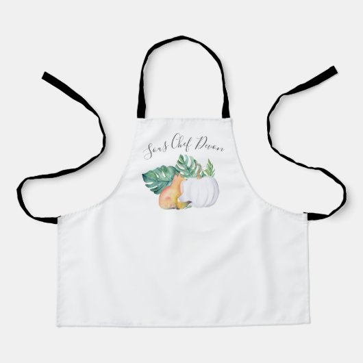 Tropische Herfst Fox, Monstera en pomkin Apron Schort (Voorkant)