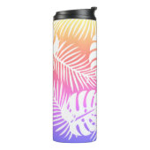 Tropische herfst, zomerblad waterverf patronen thermosbeker (Gedraaid links)
