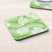 Tropische herfst, zomerbladpatronen bier onderzetter (Linkerzijde)