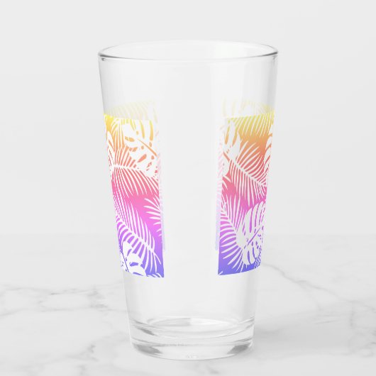Tropische herfst, zomerbladpatronen glas (Links)