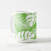 Tropische herfst, zomerbladpatronen koffiemok (Voorkant links)