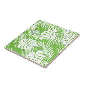 Tropische herfst, zomerbladpatronen tegeltje (Zijkant)