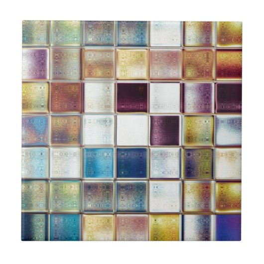 Tropische herinneringen aan mozaïekschilderij tegeltje (Voorkant)