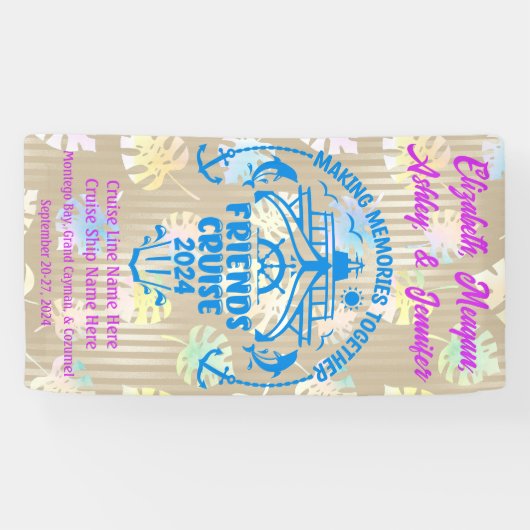 Tropische herinneringen maken samen Vriendcruise Spandoek (Horizontaal)