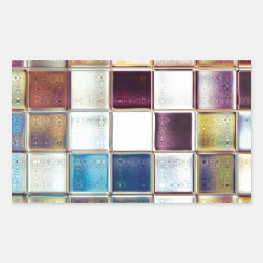 Tropische herinneringen Mozaïekkunst Tegel Rechthoekige Sticker (Voorkant)