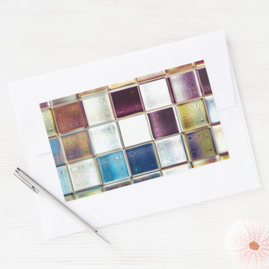 Tropische herinneringen Mozaïekkunst Tegel Rechthoekige Sticker (Envelop)