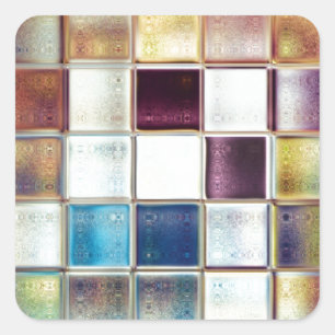 Tropische herinneringen Mozaïekkunst Tegel Vierkante Sticker