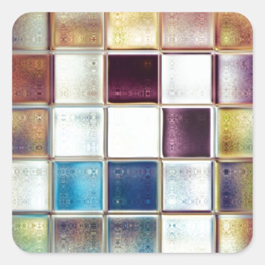 Tropische herinneringen Mozaïekkunst Tegel Vierkante Sticker (Voorkant)