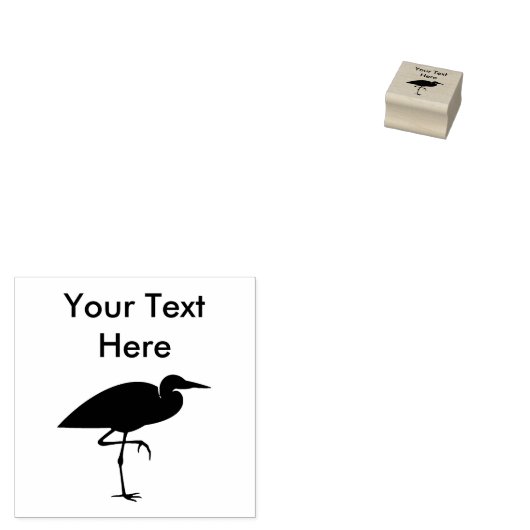 Tropische Heron Vogel Rubber Stempels (Gestempeld)