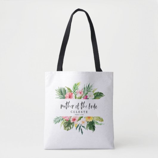 Tropische het manuscriptmoeder van de waterverf va tote bag (Voorkant)