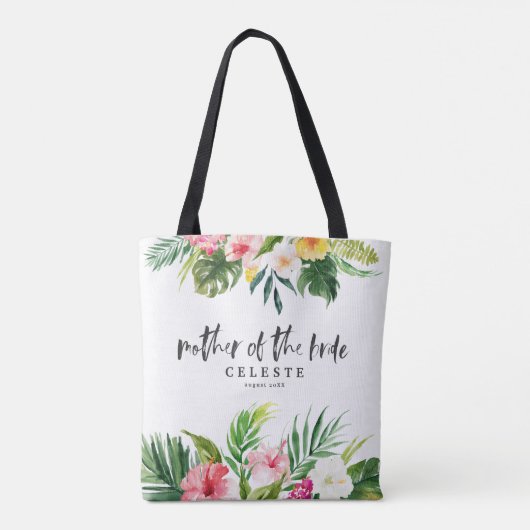 Tropische het manuscriptmoeder van de waterverf va tote bag (Achterkant)