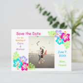 Tropische Hibiscus - 3x5 Bewaar de datum Save The Date (Staand voorkant)