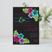 Tropische Hibiscus - 3x5 bruiloft uitnodiging (Staand voorkant)