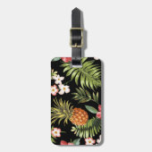 Tropische Hibiscus Ananas Bagage Label (Voorkant verticaal)