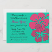 Tropische Hibiscus Baby of Bridal Shower Invitatio Kaart (Voorkant)