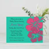 Tropische Hibiscus Baby of Bridal Shower Invitatio Kaart (Staand voorkant)