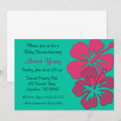 Tropische Hibiscus Baby of Bridal Shower Invitatio Kaart (Voorkant / Achterkant)