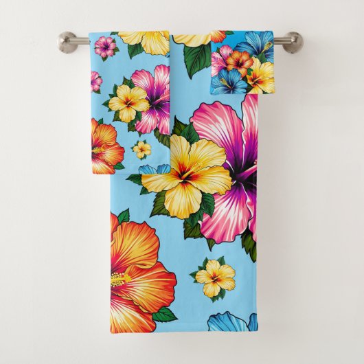 Tropische Hibiscus Bad Handdoek (Insitu)
