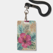 Tropische Hibiscus Badge (Voorzijde met lanyard)