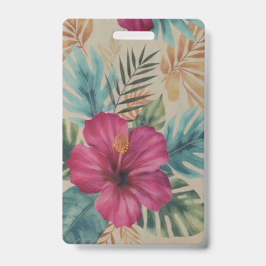 Tropische Hibiscus Badge (Voorzijde)