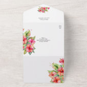 Tropische Hibiscus Beach Alles in één bruiloft Uit All In One Uitnodiging (Buitenkant)