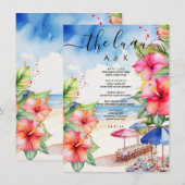 Tropische Hibiscus Beach Bestemming Flat Menu (Voorkant / Achterkant)