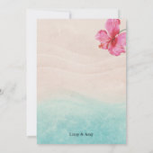 Tropische Hibiscus Beach bruiloft uitnodiging (Achterkant)