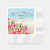 Tropische Hibiscus Beach Destination Paper Bord Servet (Voorkant)