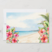 Tropische Hibiscus Beach Flat Save the Date Kaart (Achterkant)